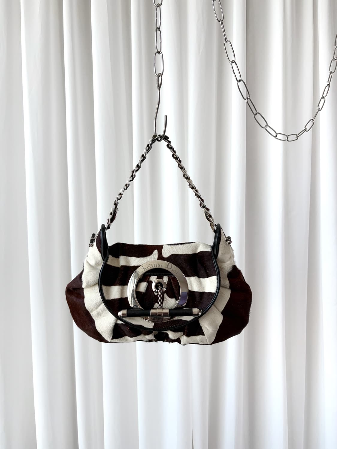 Rare 디올 S/S 2008 재즈 클럽 포니헤어 지브라 숄더백 상품이미지1