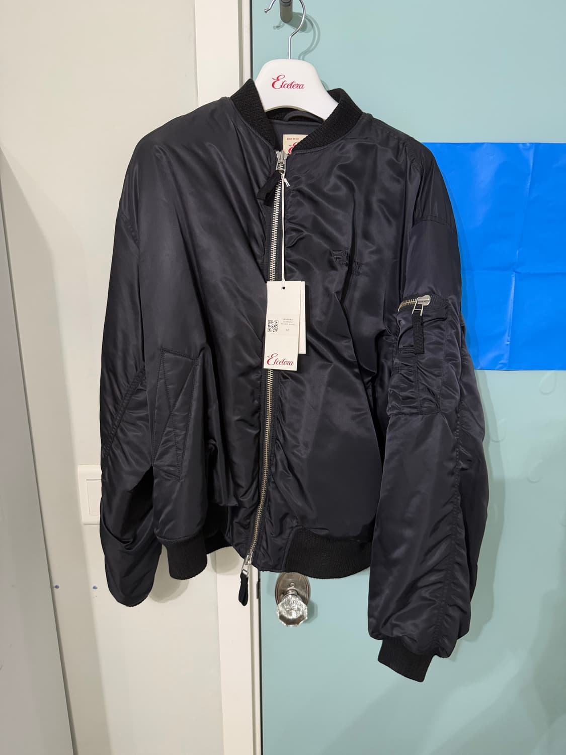 [L] ETCE 리버시블 오버사이즈 봄버 ma-1 자켓 블랙 상품이미지7