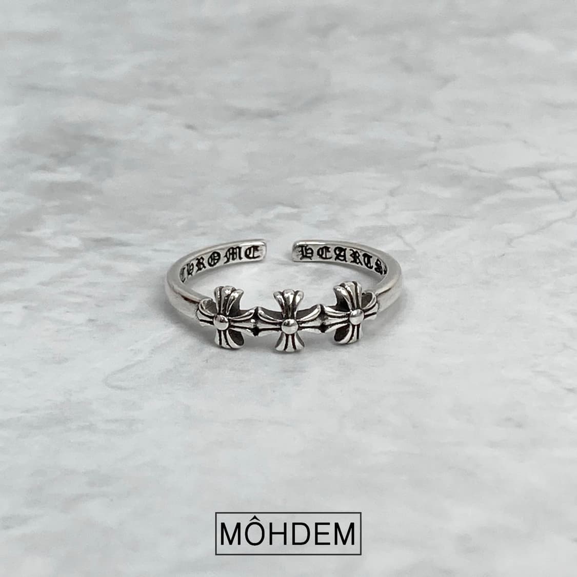 [Unisex] 크로스3 링 실버 반지 상품이미지1