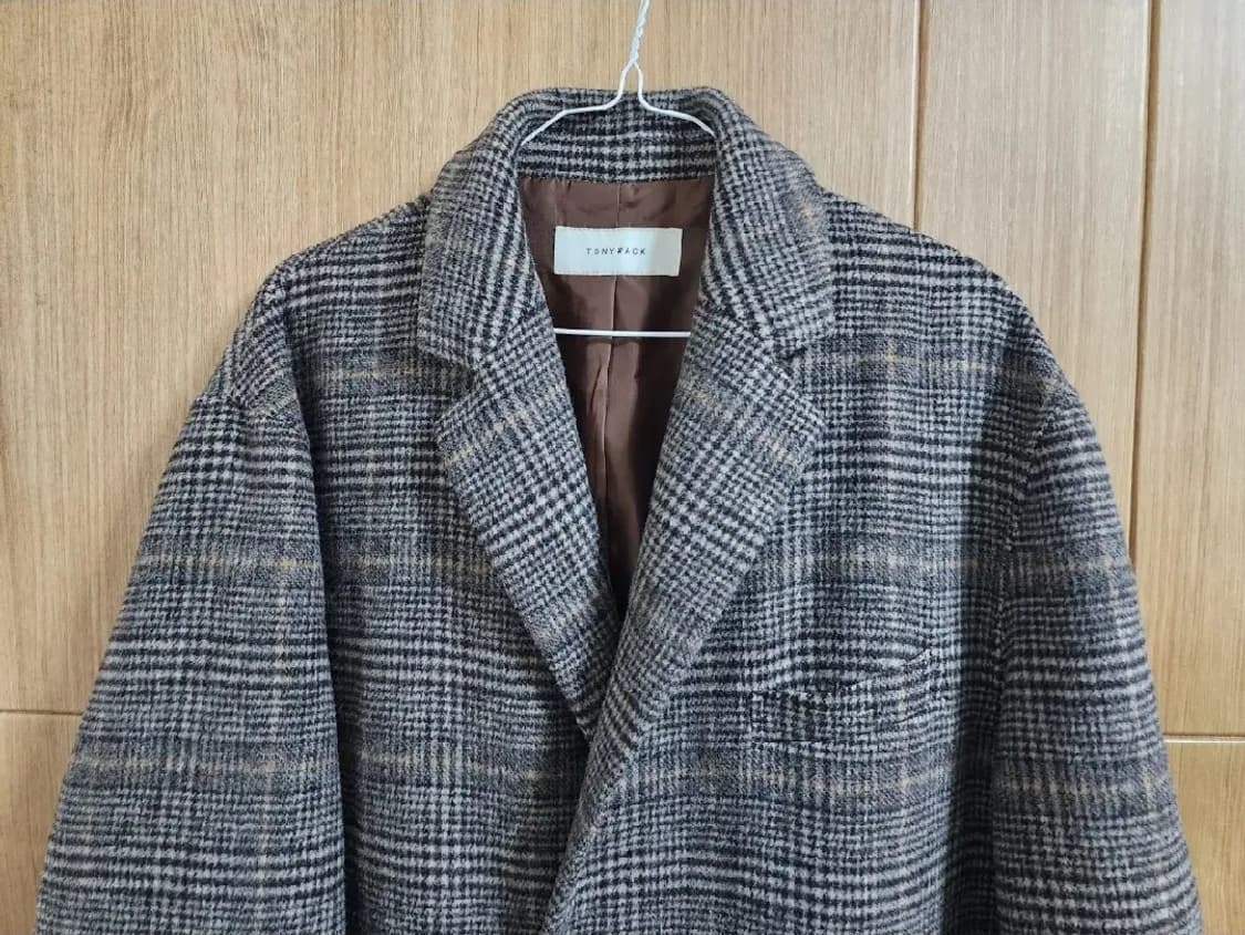 (M)토니웩 남성 체크 코트 상품이미지2