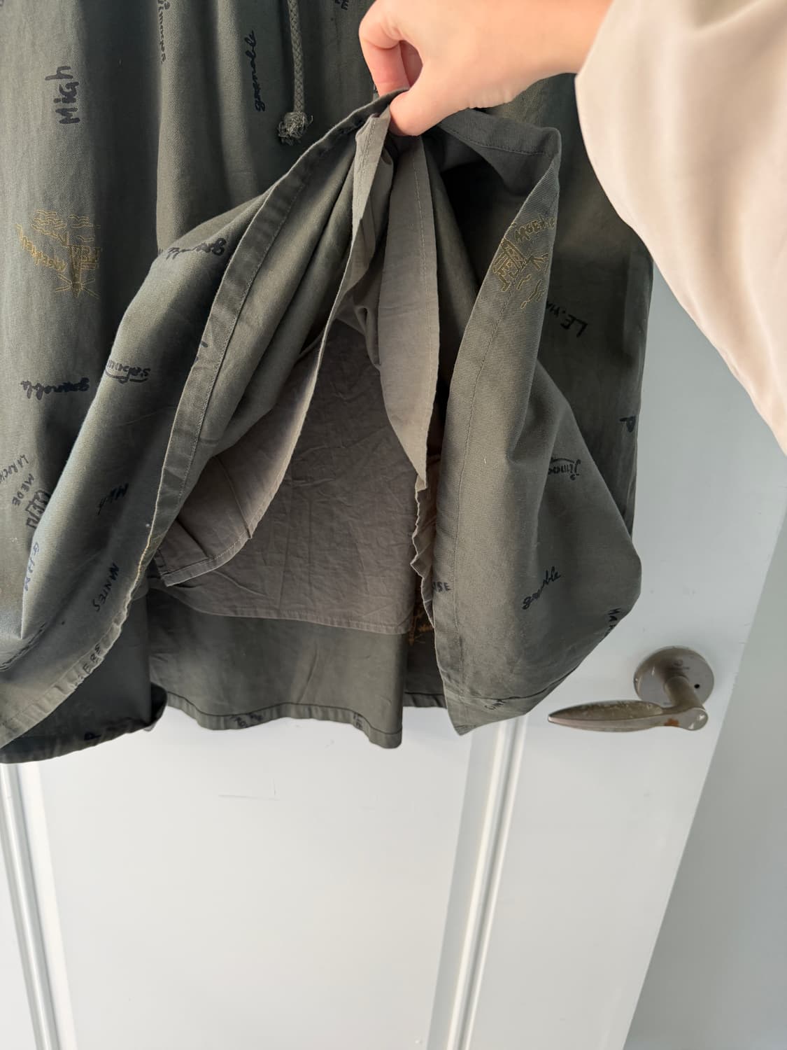 일본빈티지 폴포 카키 레터링 롱스터트 상품이미지8