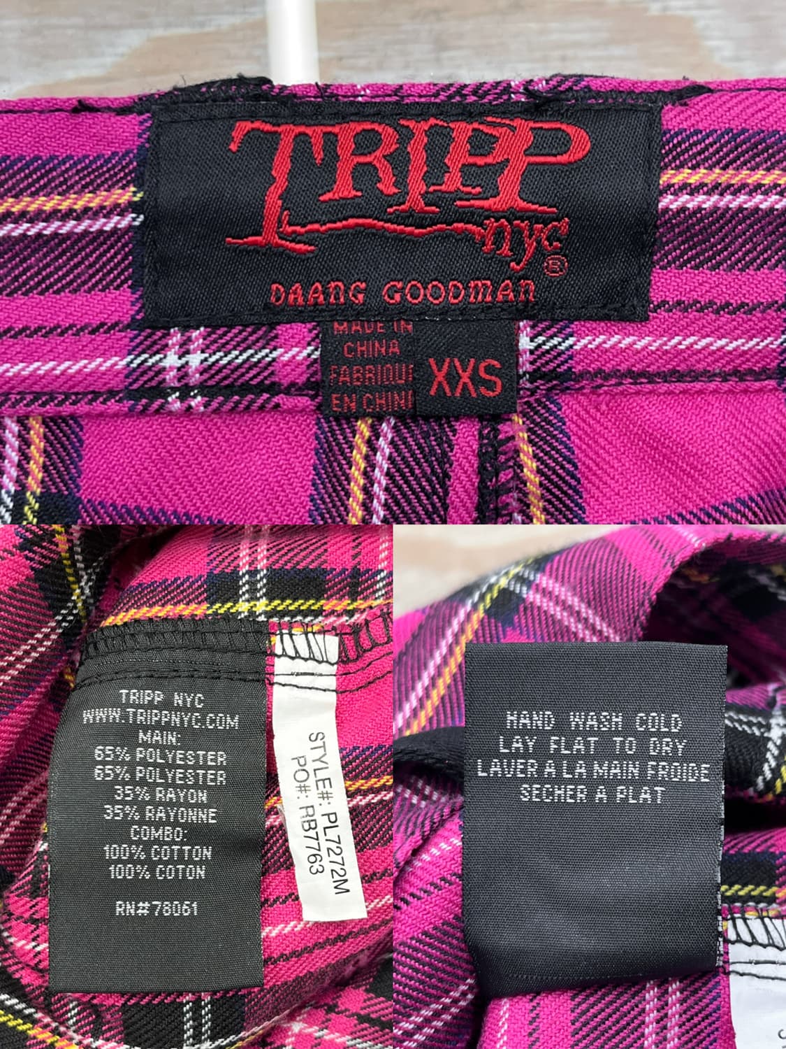 트립 Nyc 핑크 플래이드 카고 팬츠 상품이미지8