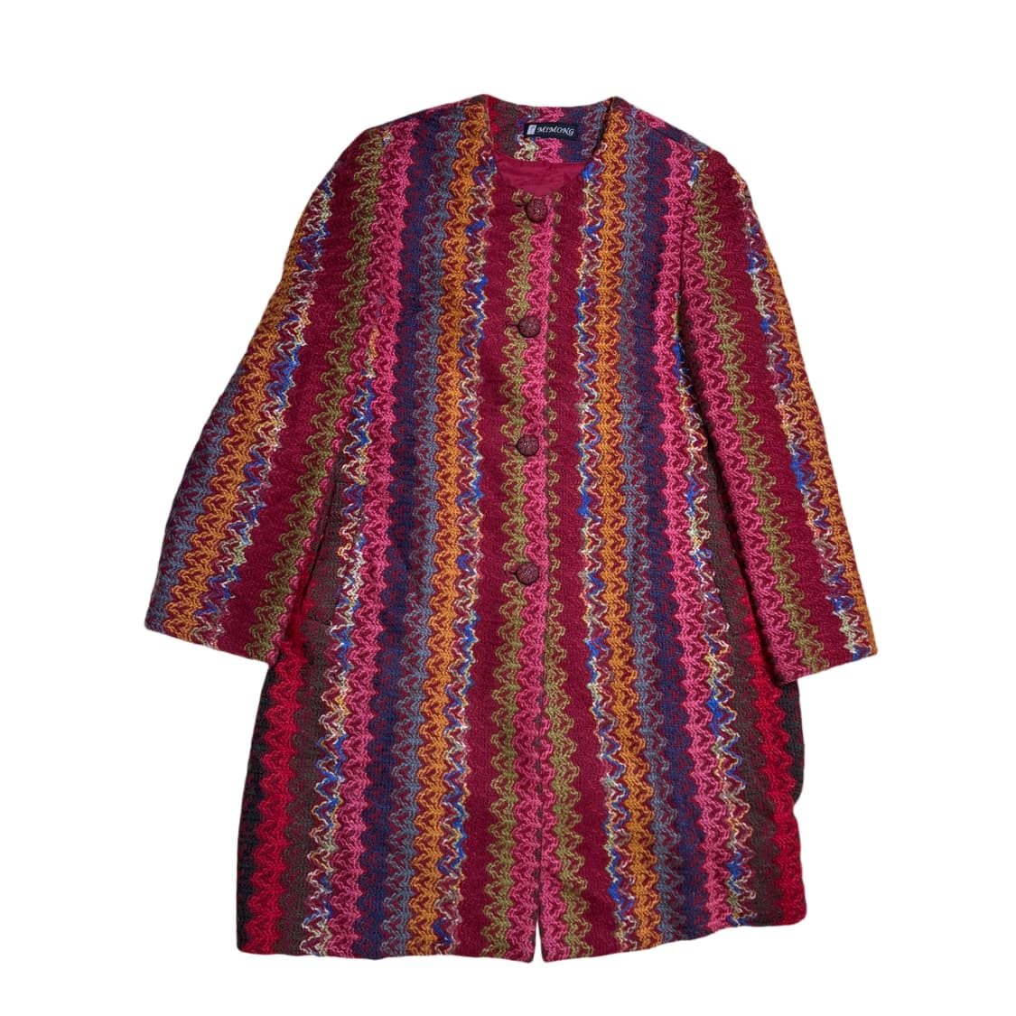 빈티지 하구미 모리걸 컬러 믹스 패턴 코트 상품이미지2