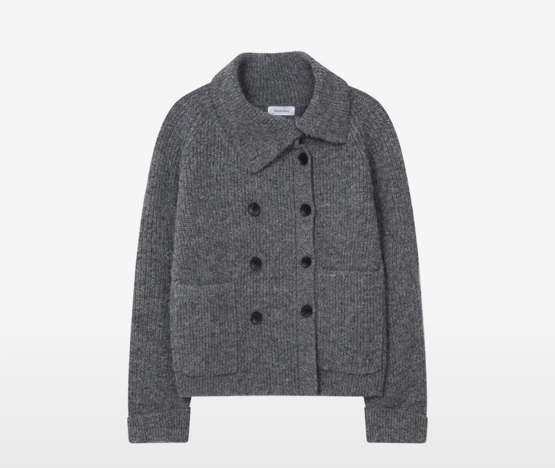 미세키서울 더블 버튼 볼드 니트 가디건 그레이 상품이미지2