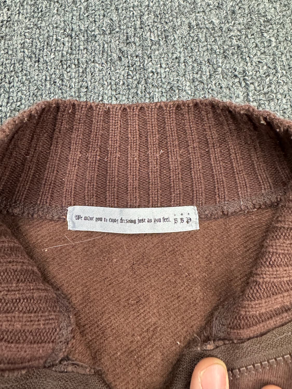 L)Japanese vintage 브라운 여성 니트 집업 상품이미지3