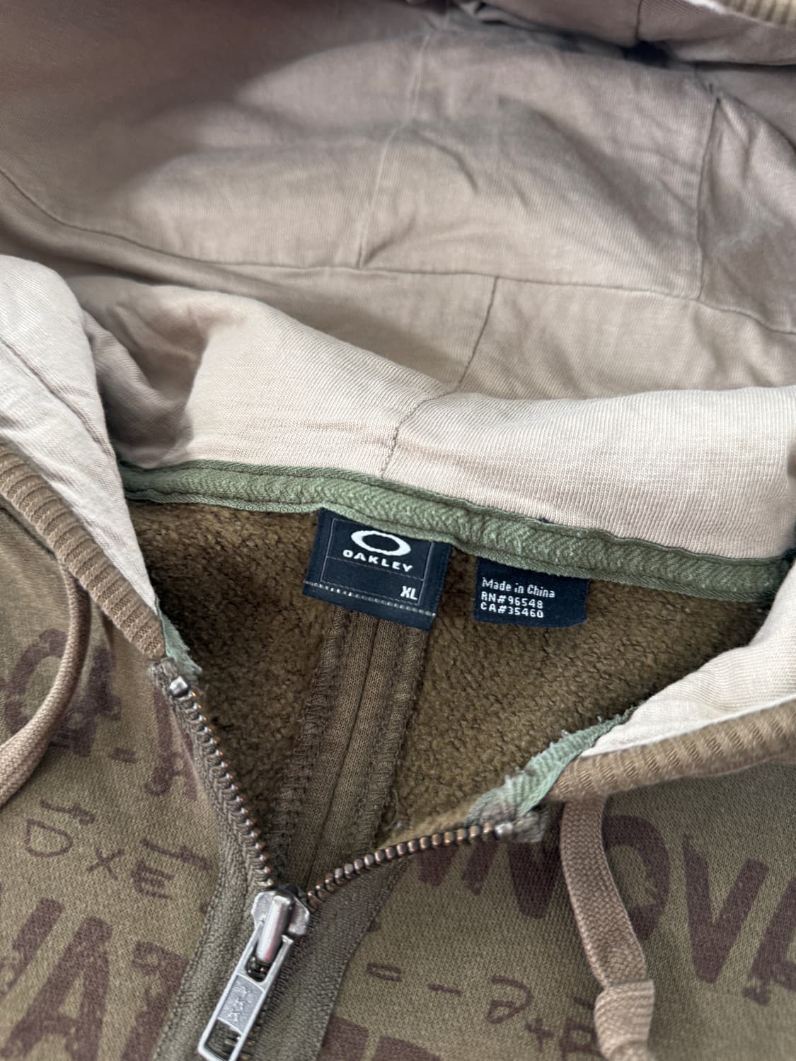 오클리 오버사이즈 00‘s 아카이브 빈티지 스웻 후드집업 상품이미지5