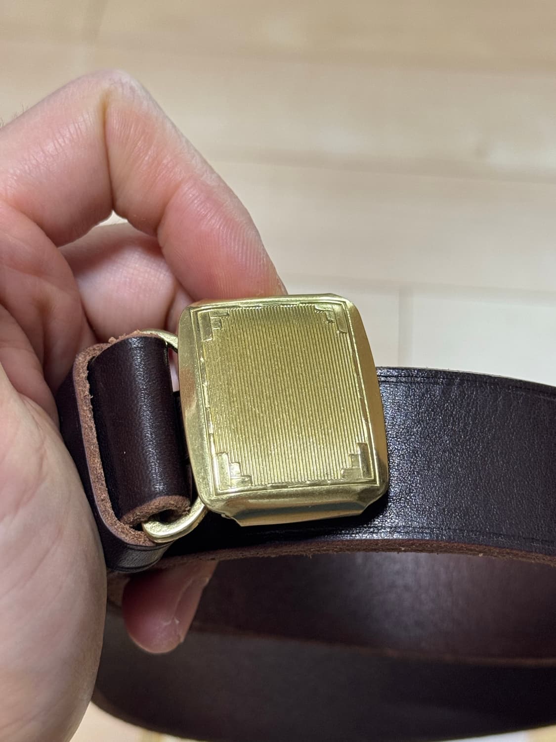 피그벨 히콕 벨트 다크브라운x브라스 (34) 2size 상품이미지2