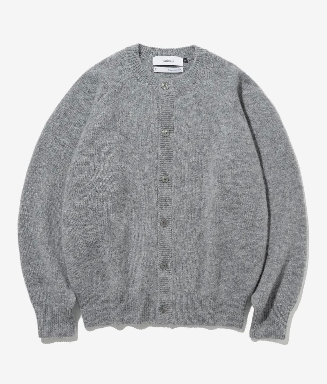 (L) 니티드 쉐기독 울 100% 라운드 가디건 GREY 상품이미지1