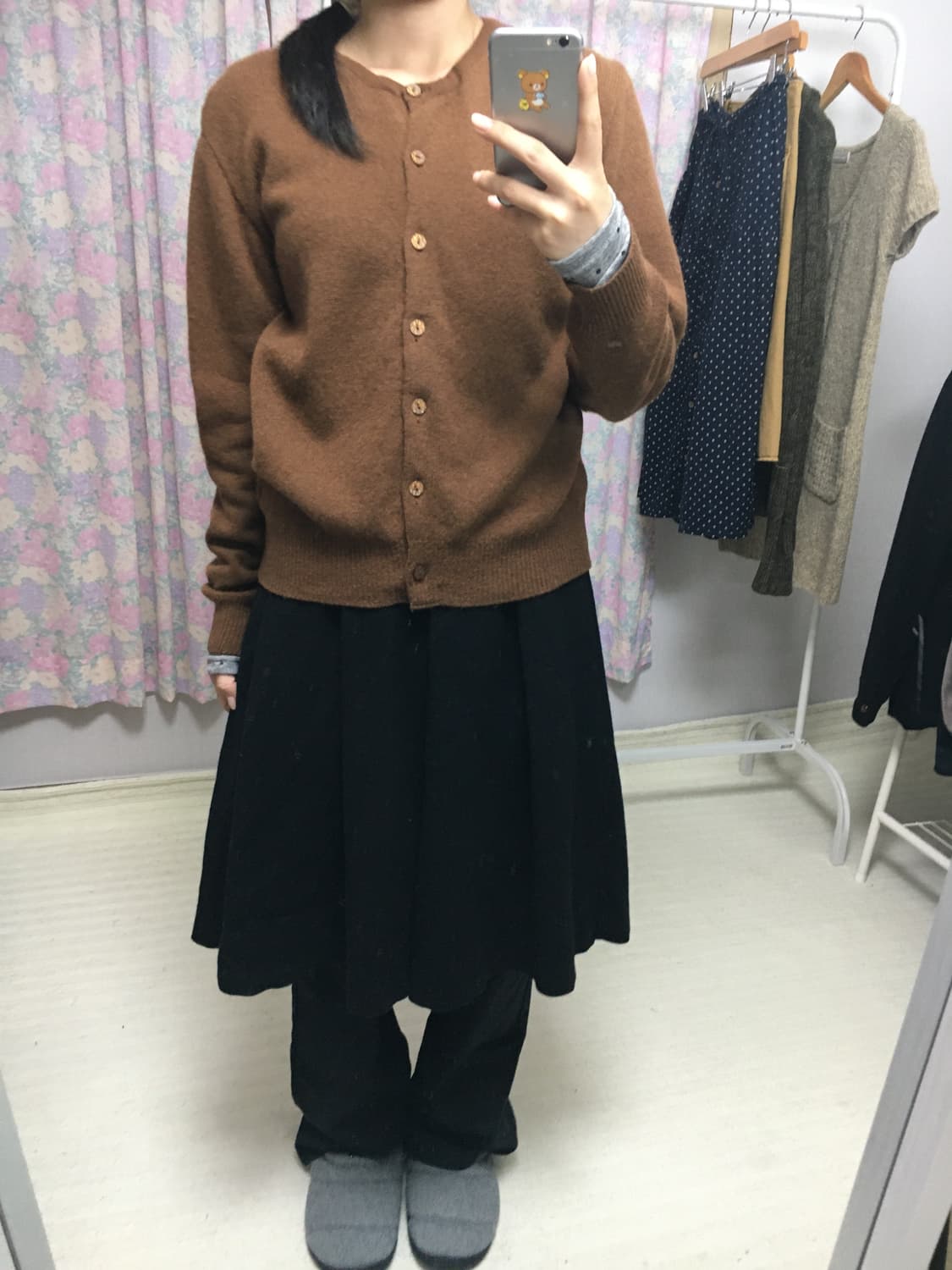 카멜 브라운 울 가디건 상품이미지2