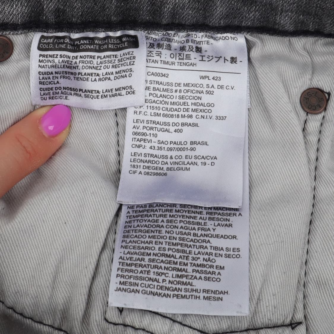 리바이스 502 그레이 워싱 진 데님팬츠 상품이미지9