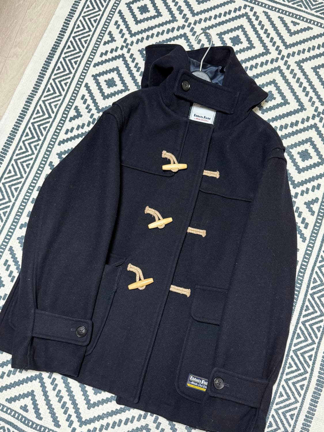 이벳필드 울 오버핏 숏 더플코트 네이비 M 상품이미지1