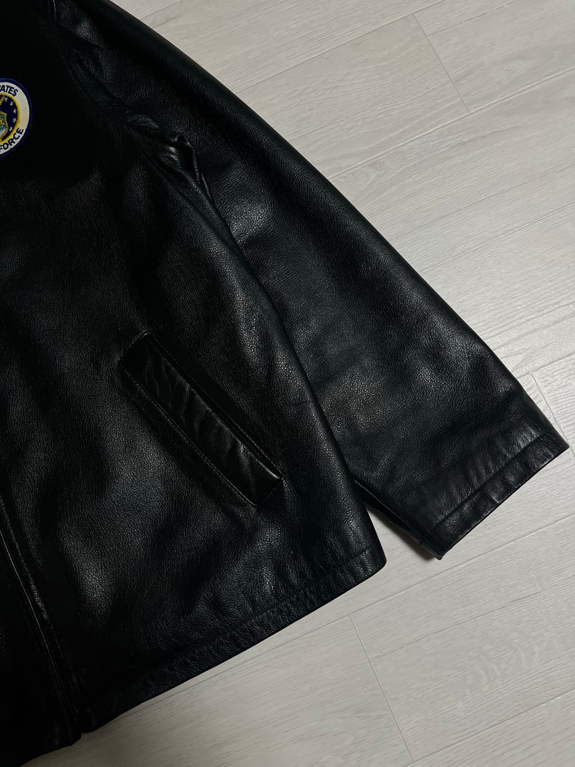USA Airforce 패치 리얼레더 자켓 상품이미지5