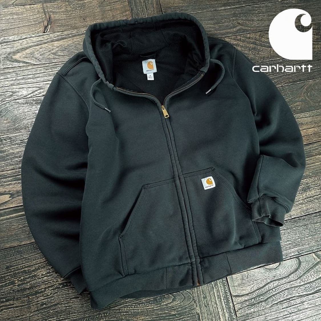 [칼하트] 로고 패치 오버핏 써멀 후드 집업 M20030 상품이미지1