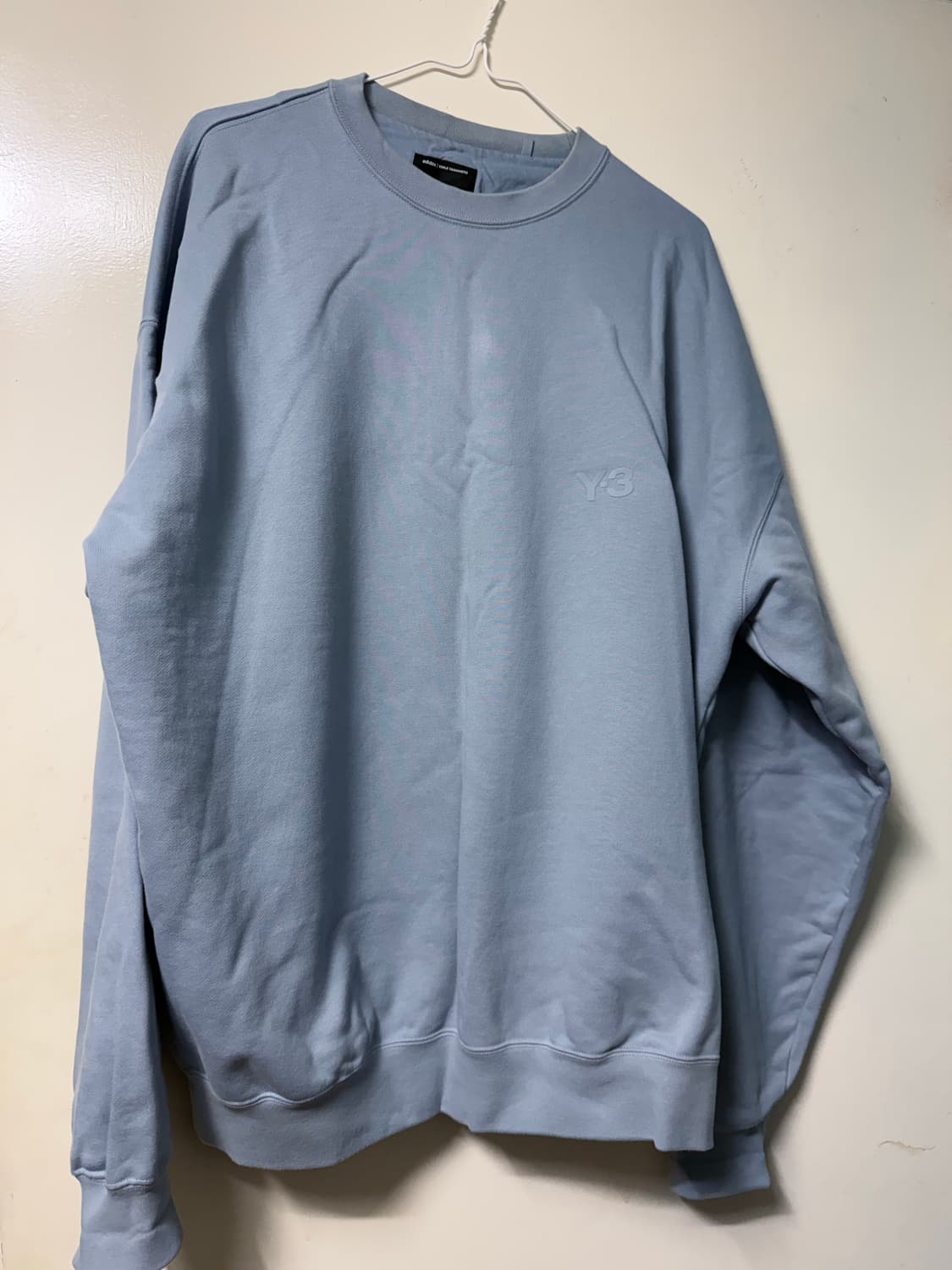 Y3 맨투맨 하늘색 L 상품이미지1