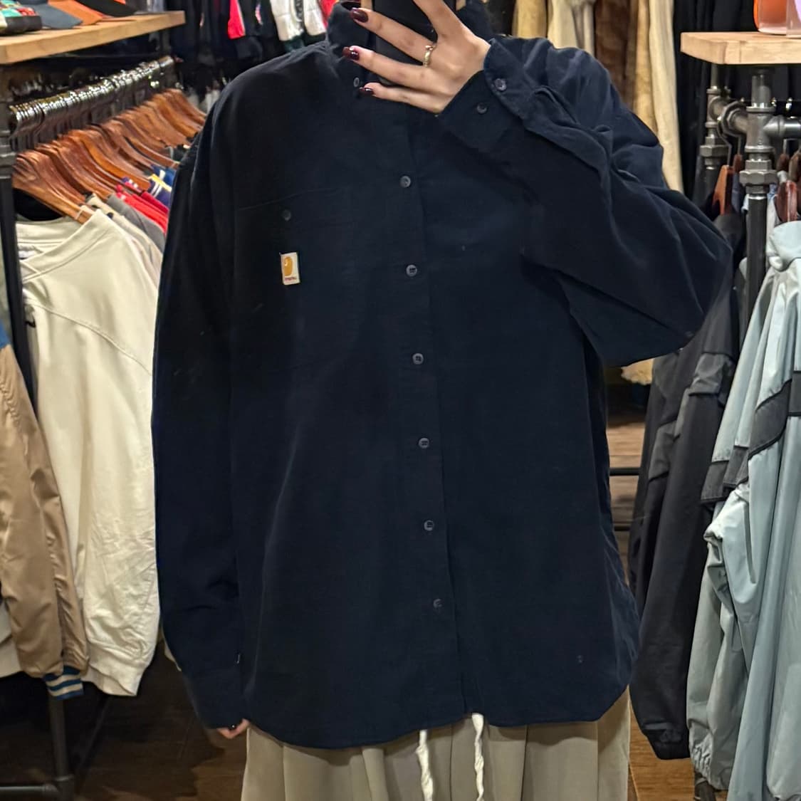 [HI] Carhartt 칼하트 코듀로이 긴팔셔츠 딥네이비 상품이미지1
