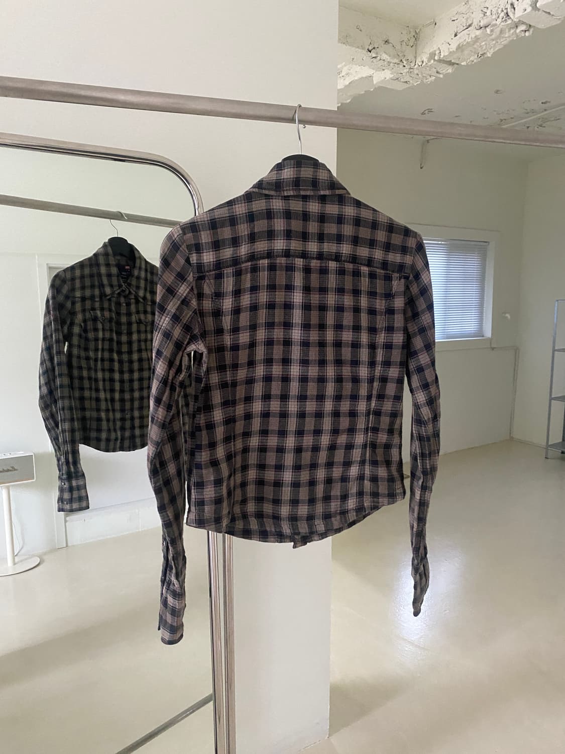 디젤 자수 웨스턴 체크 셔츠 상품이미지7