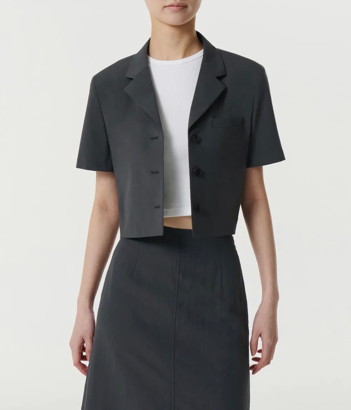 무탠다드 우먼즈 크롭 반팔 블레이저 상품이미지1