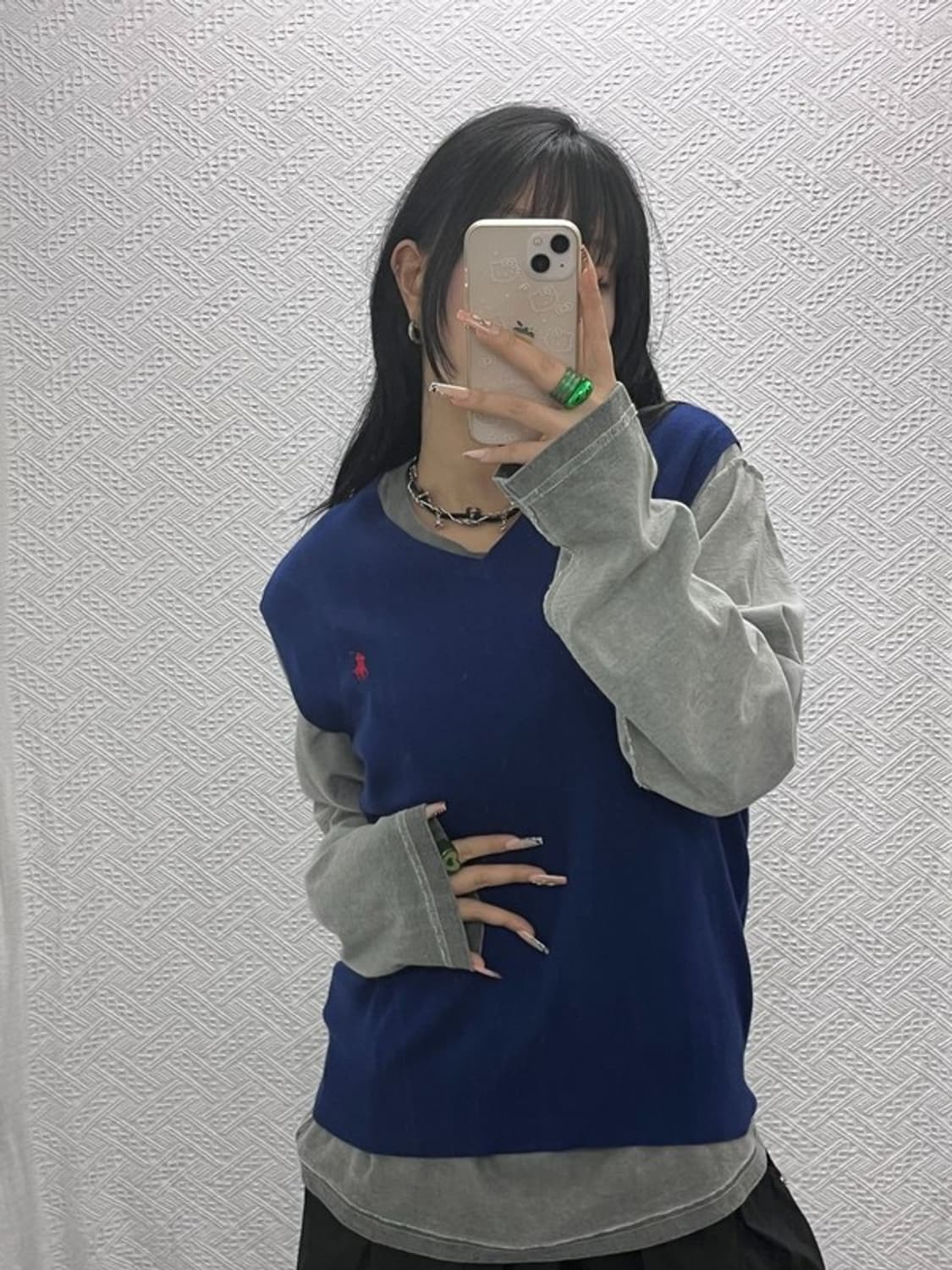 폴로 랄프로렌 모던시크 피마코튼 브이넥 니트 조끼 M C08171 상품이미지2