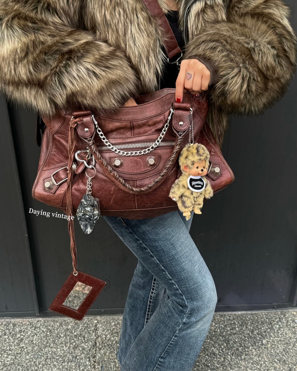 발렌시아가 모터백 라지 (브라운+실버) 상품이미지10