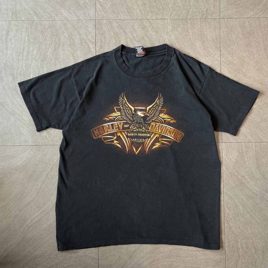 95년 미국 생산 할리데이비슨 블랙 반팔 티셔츠 싱글스티치 상품이미지1