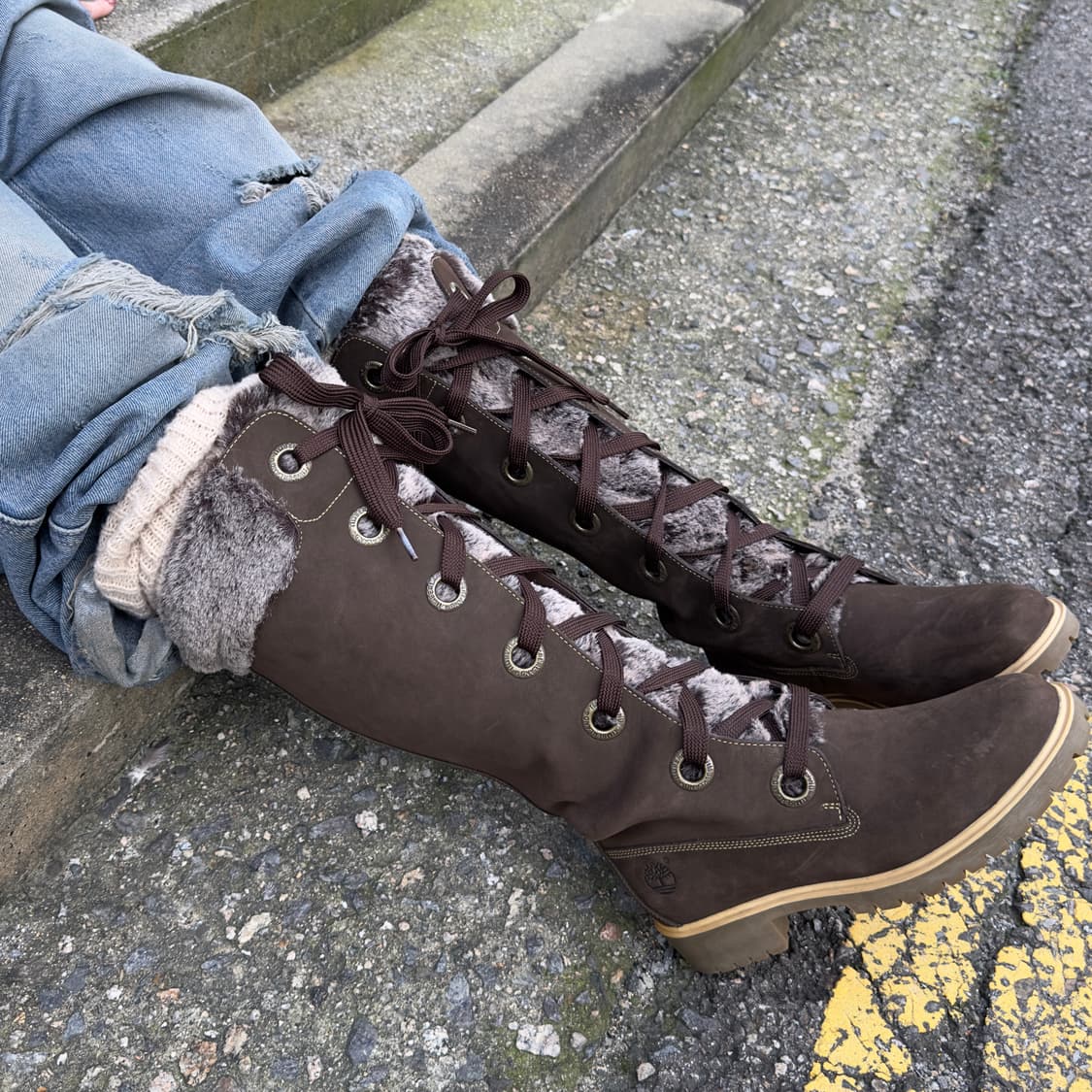 00s 레어 팀버랜드 롱 털 부츠 새상품 상품이미지10