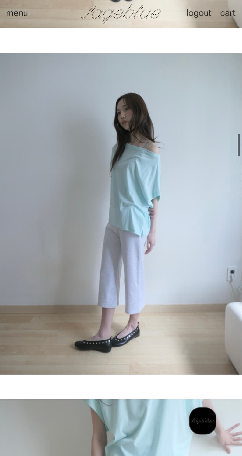 세이지블루 relax capri pants 카프리 팬츠 상품이미지4