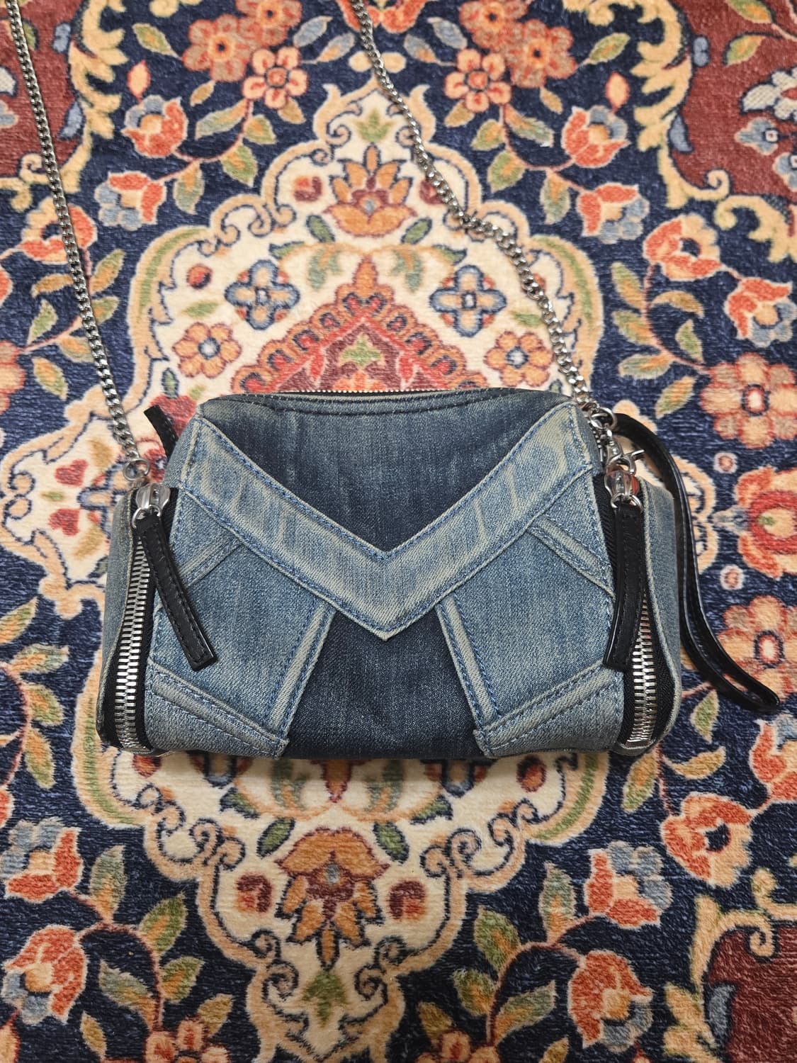 디젤 DIESEL 패치워크 데님 미니 숄더백 상품이미지4