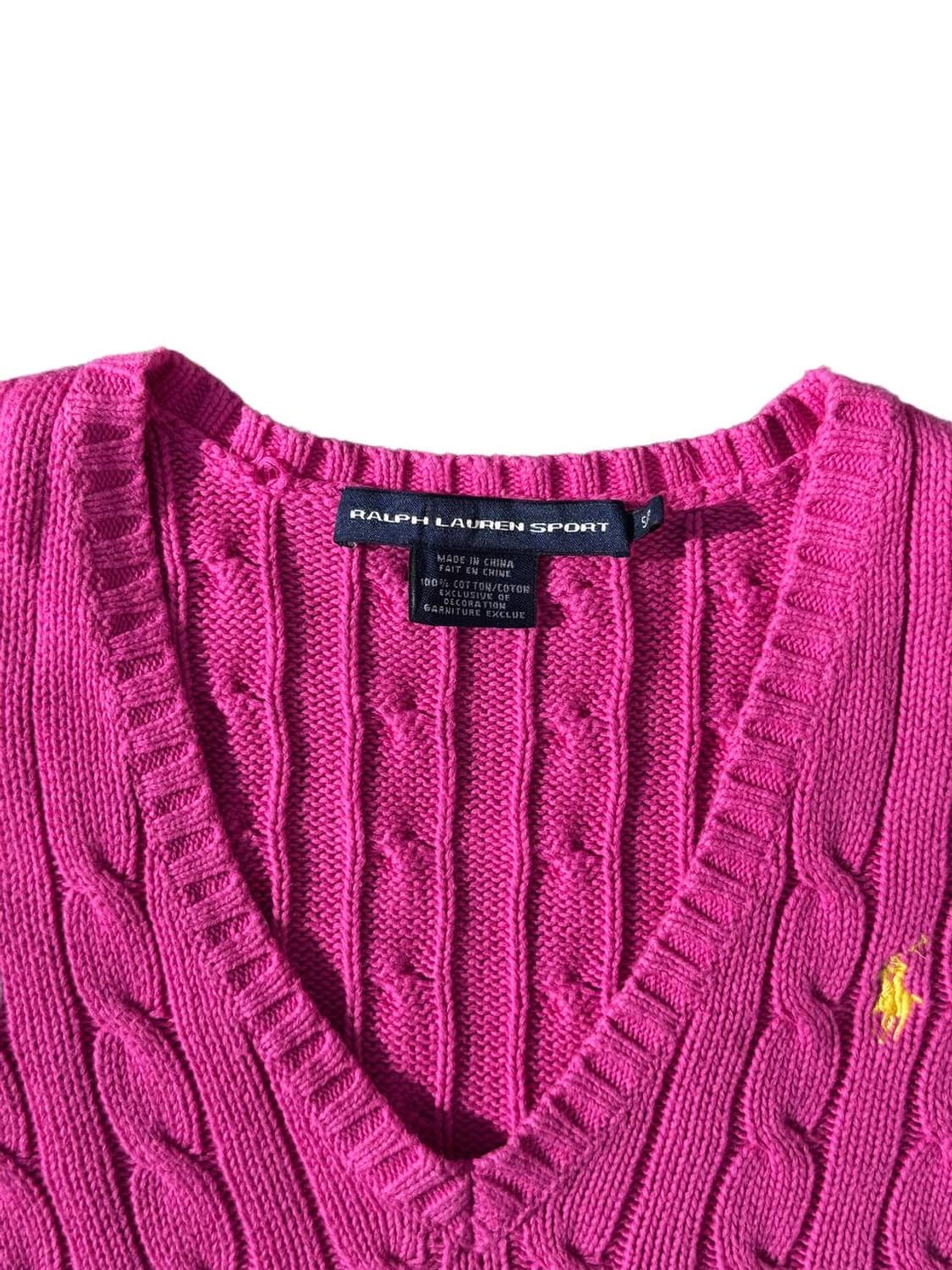 PRL sports v neck cable cotton sweater 상품이미지4