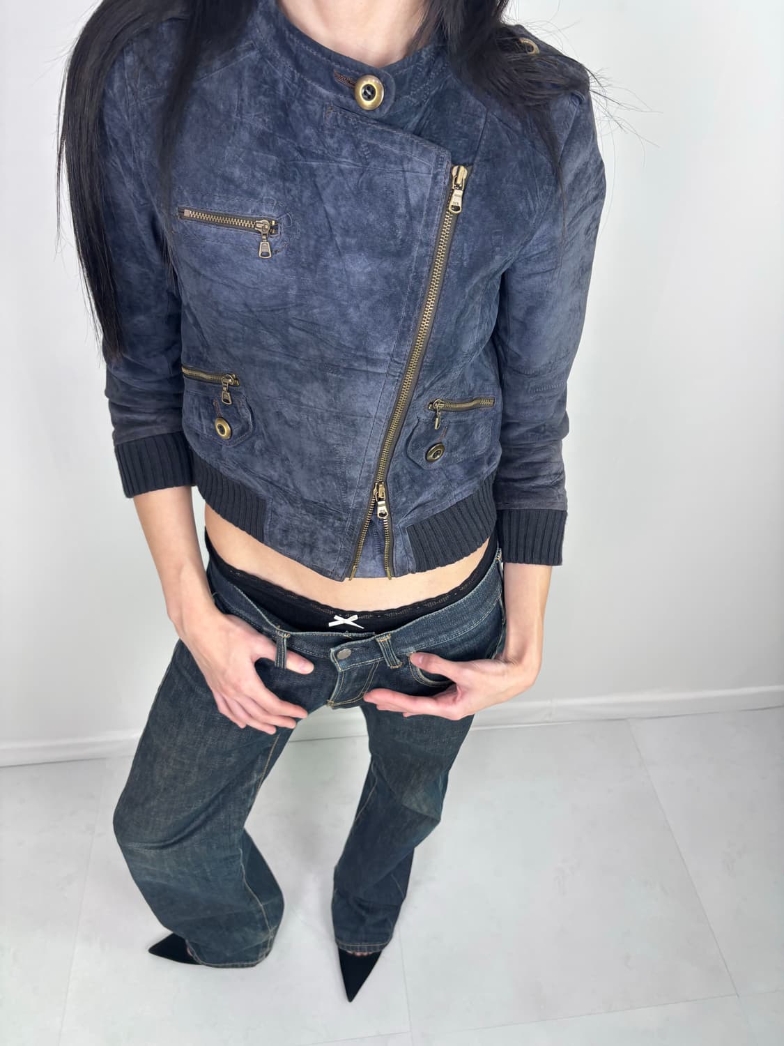BLUE SUEDE CROP JACKET 상품이미지4