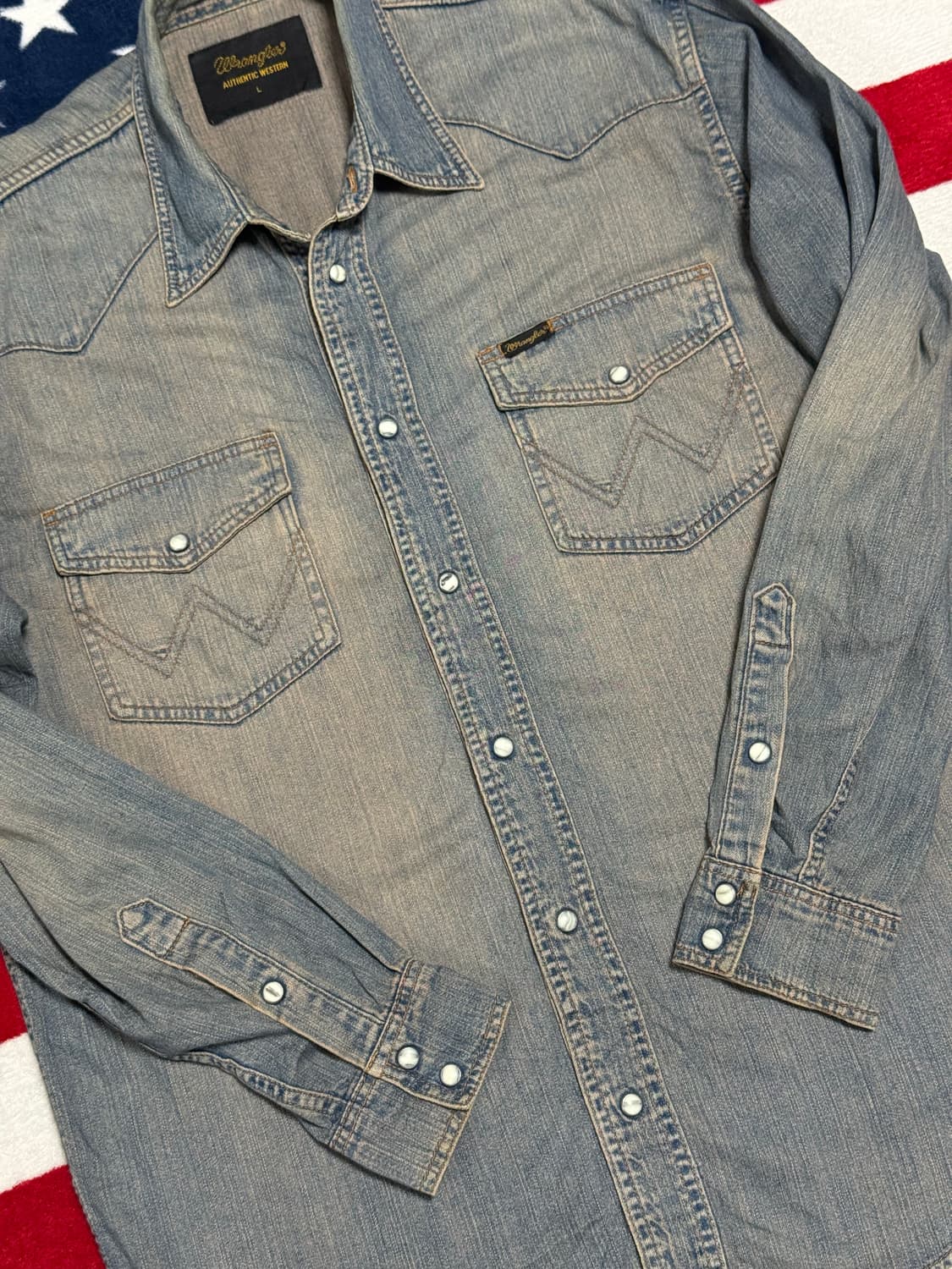 랭글러 웨스턴 데님셔츠 Wrangler Western shirt [XL] 상품이미지5