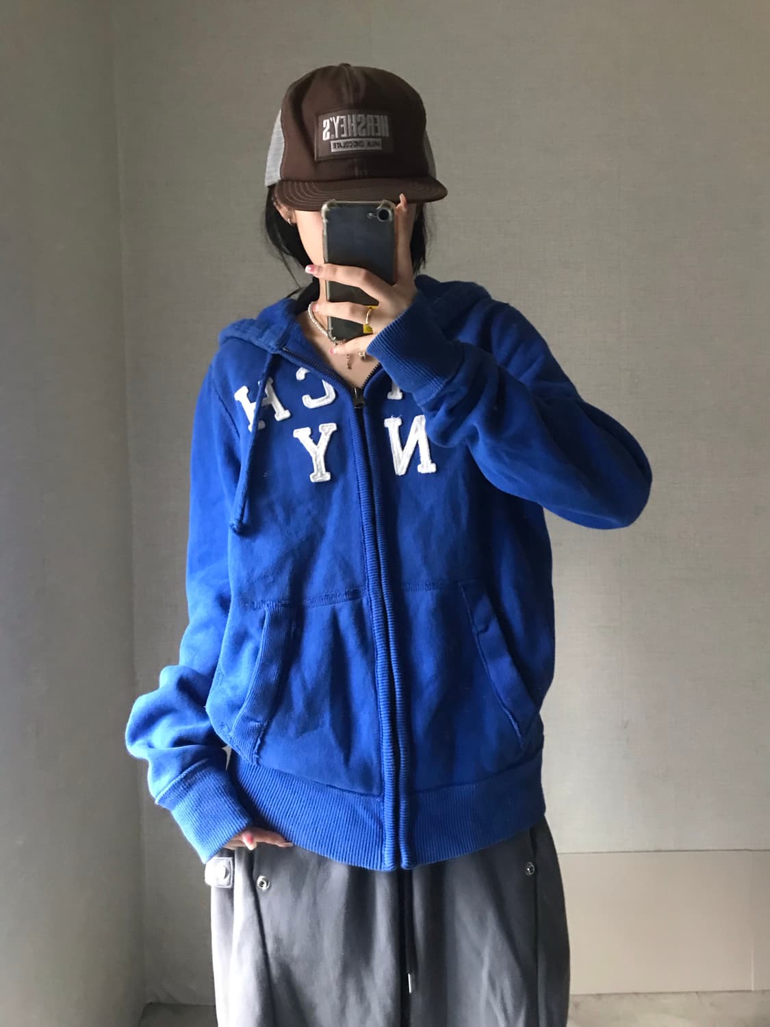 아베크롬비 블루 오버핏 후드집업 상품이미지3