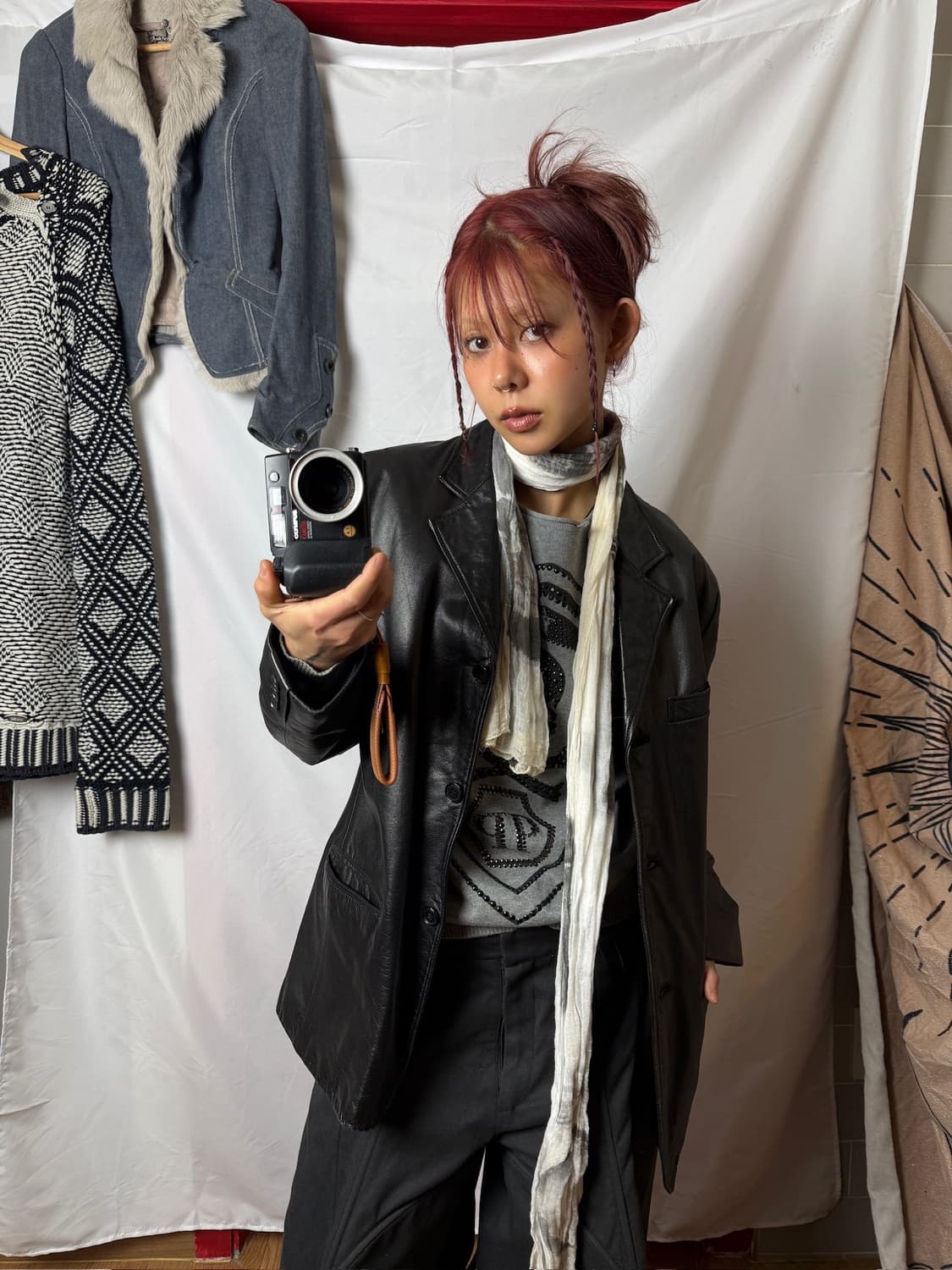 빈티지 카우 레더 자켓 상품이미지5