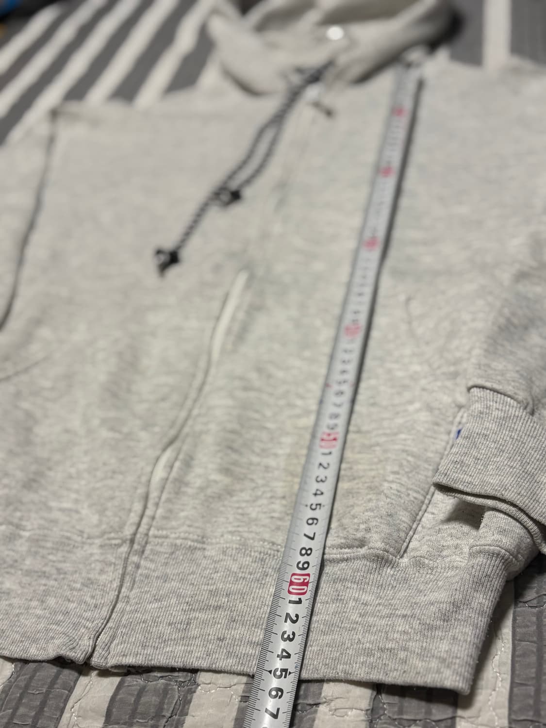 70s 빈티지 러셀 후드 집업 멜란지그레이 L 박스핏 상품이미지5