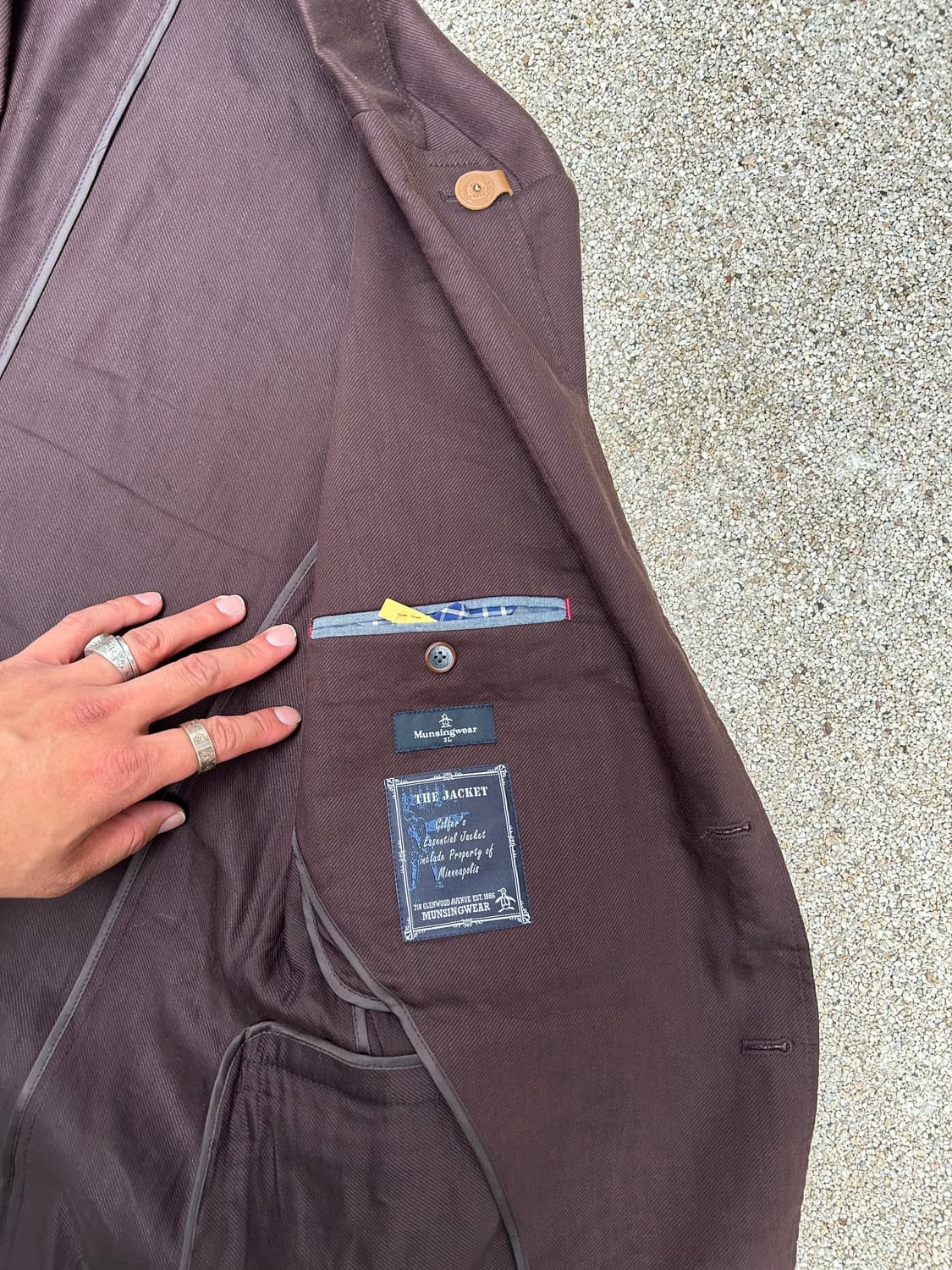 먼싱웨어 브라운컬러 빈티지 린넨 블레이져 상품이미지6