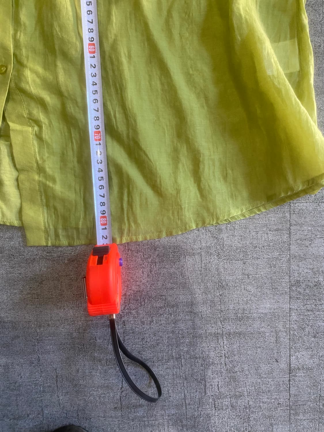 일본빈티지 Wcloset 하구미모리걸할메카지 시스루 롱셔츠블라우스 그린 상품이미지3