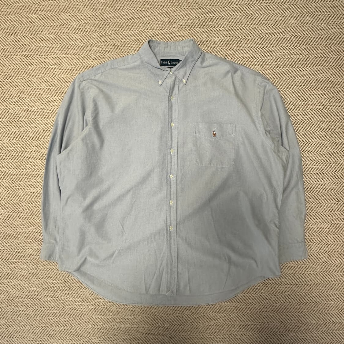 POLO RALPH LAUREN 90's big shirt blue 상품이미지1