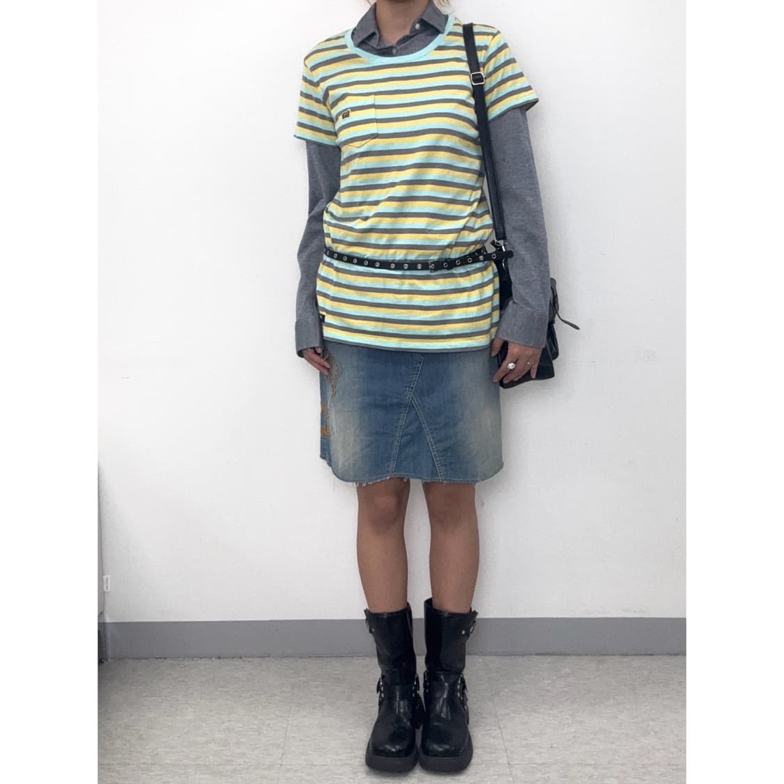 빈티지 키스해링 스트라이프 반팔 상품이미지2