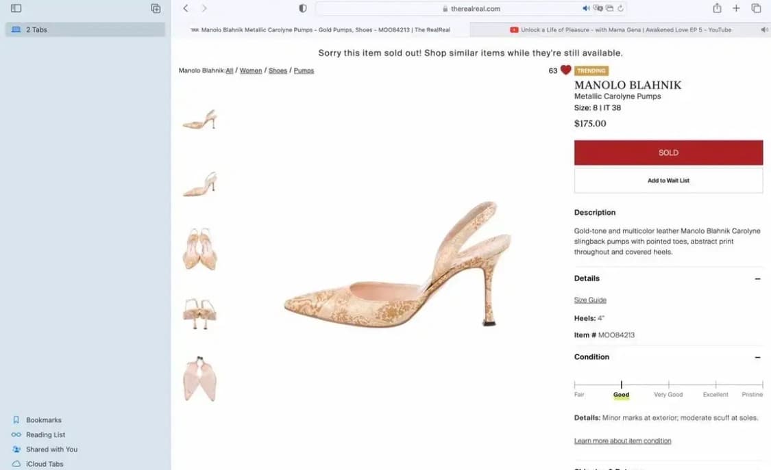 Manolo Blahnik 마놀로 블라닉 메탈릭 캐롤라인 펌프스 상품이미지1