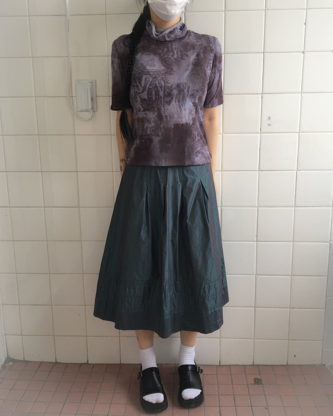 Glossy long skirt 상품이미지4