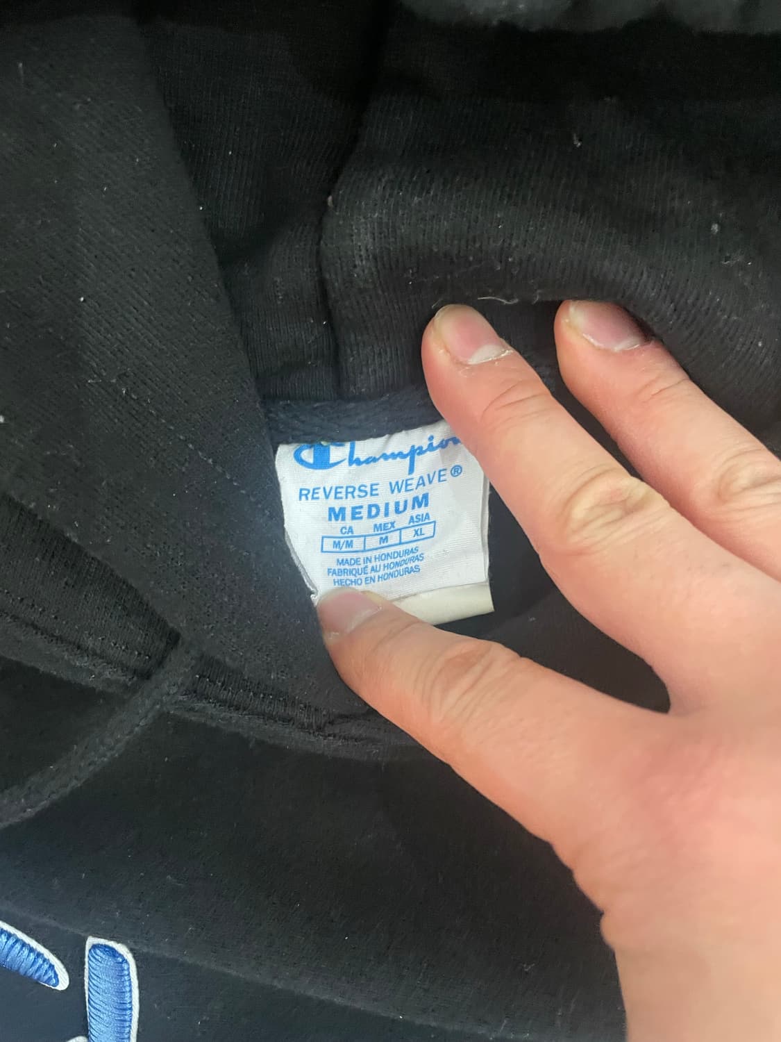 챔피온 리버스위브 후드티 블랙 미디움 상품이미지3