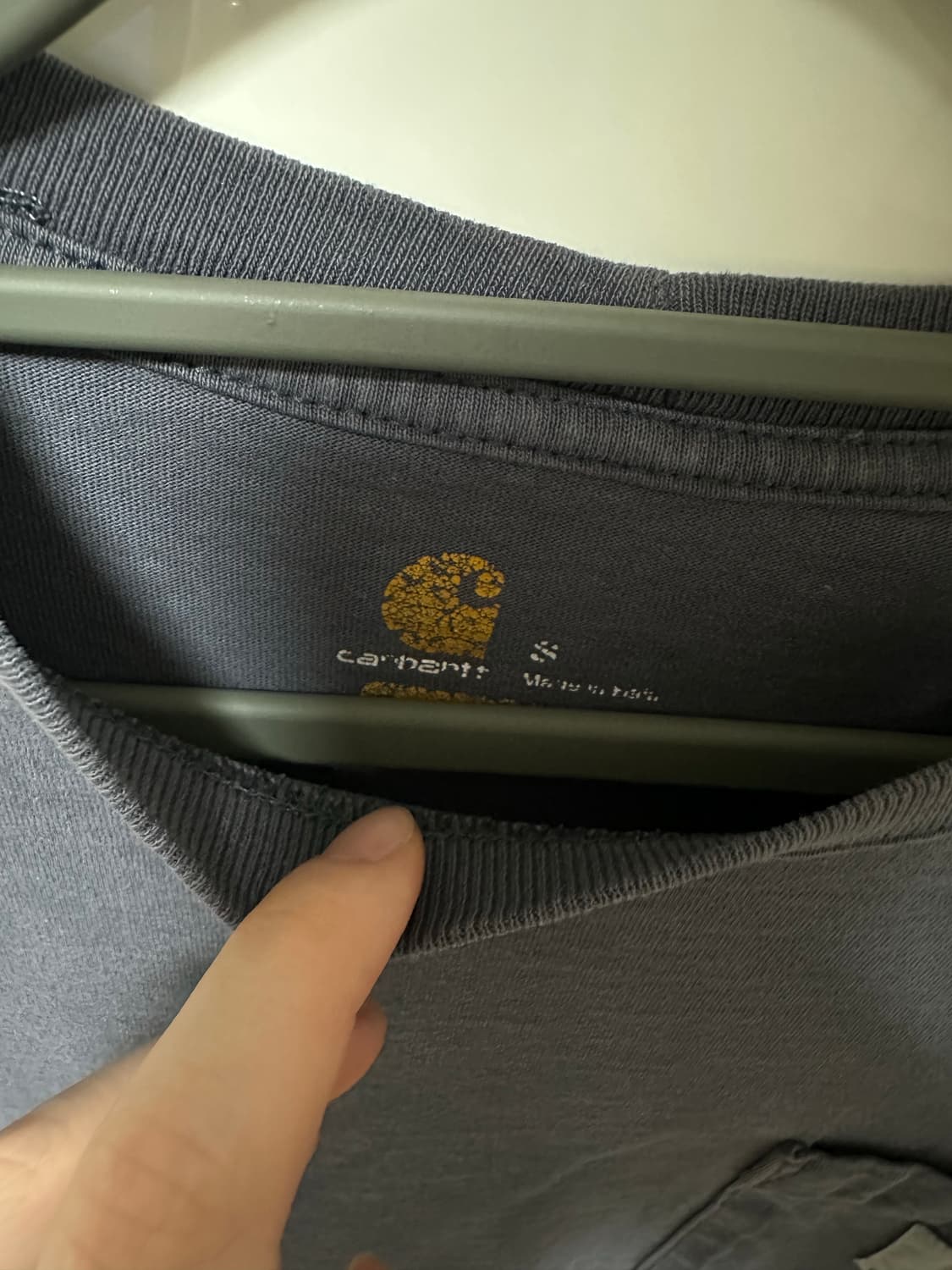 칼하트 포켓 긴팔 티셔츠 S 상품이미지3