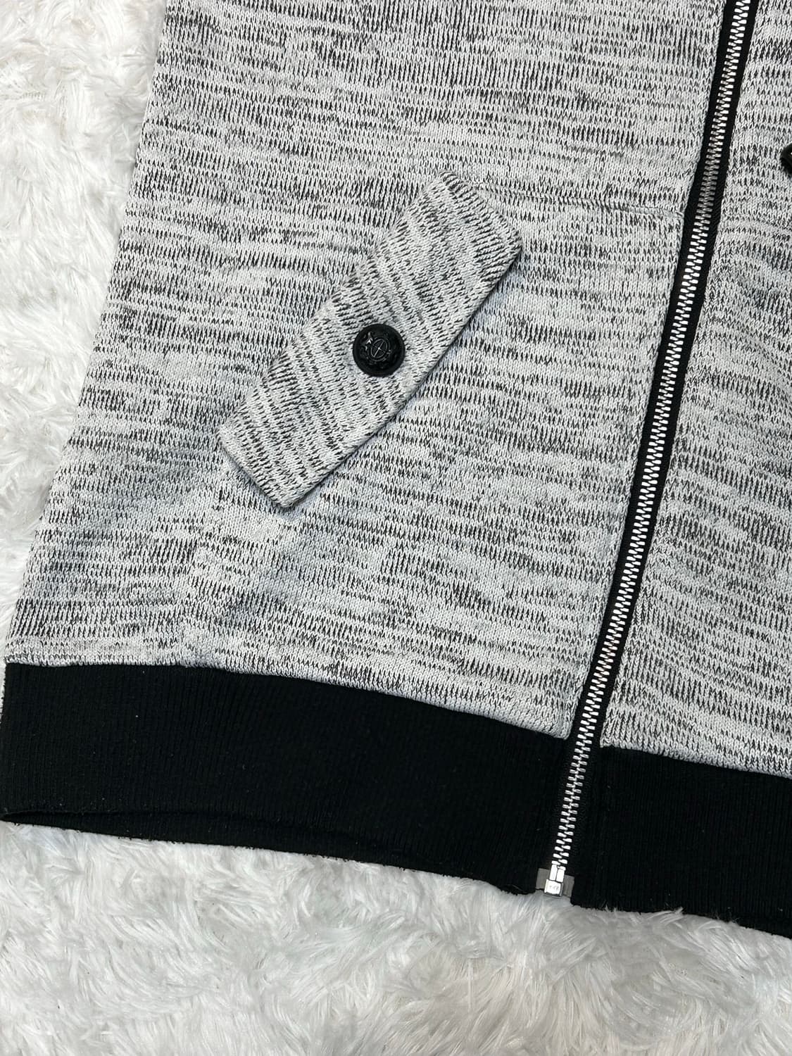 white melange hood zip-up 상품이미지3