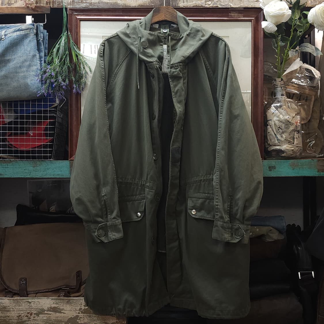 빈티지 프랑스군 m64 밀리터리 모즈파카 올리브 그린 92L 상품이미지1