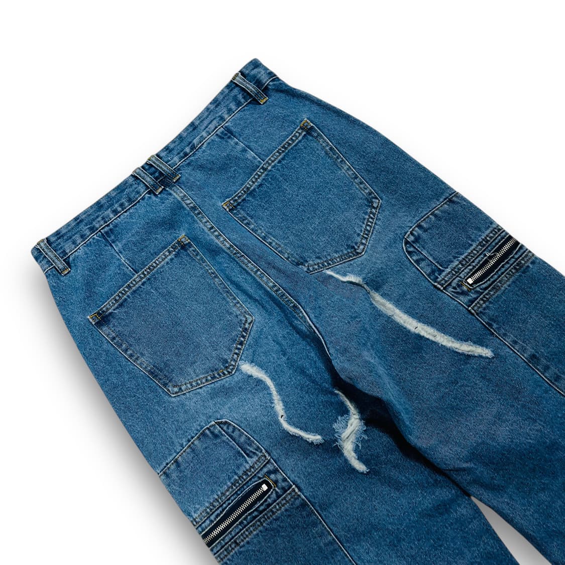 PERSON INTENTION 크랙 워시드 데님 카고팬츠 상품이미지5