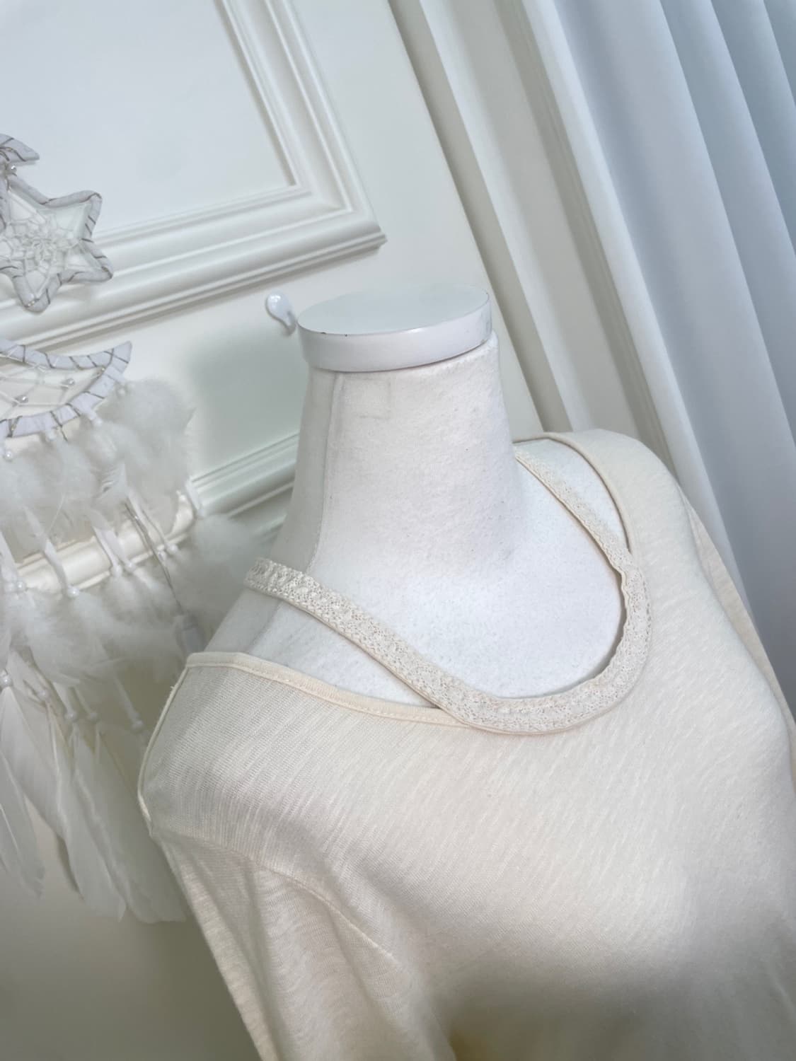 ivory lace point loose cotton top 상품이미지6