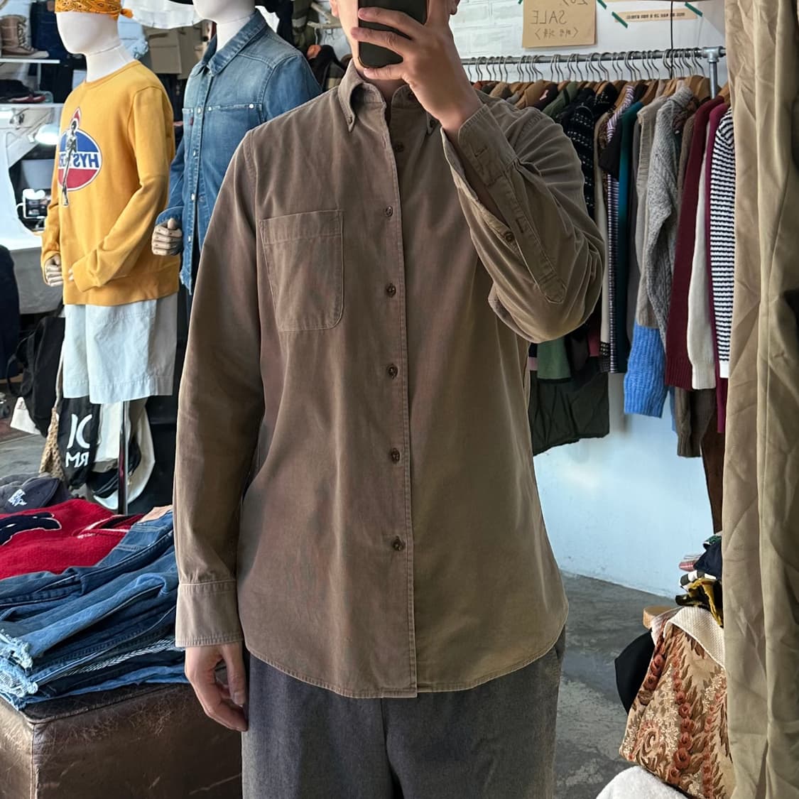 (착용컷) 유니클로 코듀로이 셔츠 (남성용 100) 상품이미지3