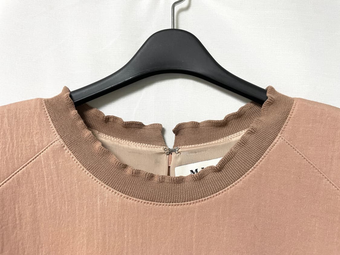 이태리 원단) 여성 한섬 마인 프릴 배색 7부소매 a라인 플레어 원피스 상품이미지3