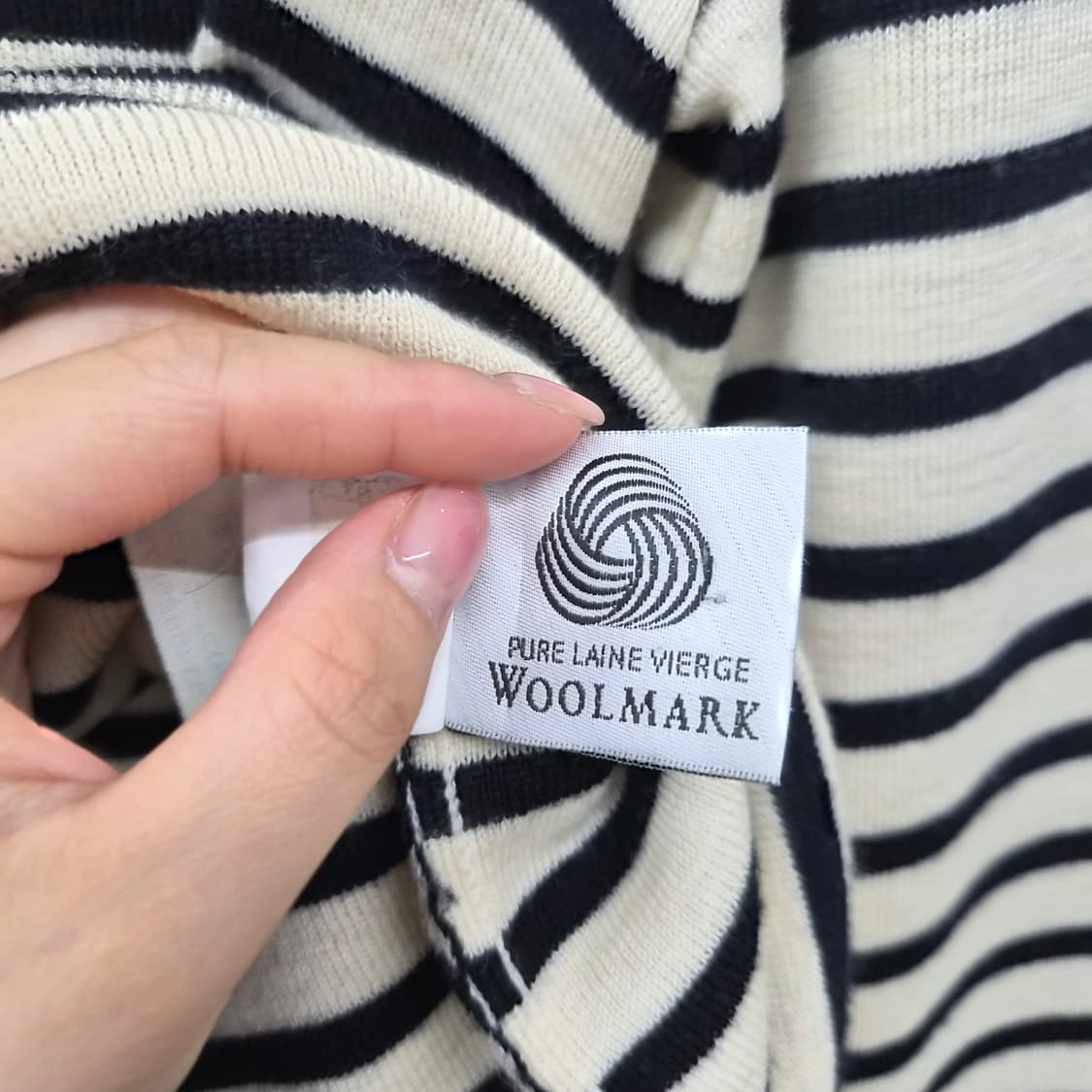 세인트제임스 스트라이프 숄더 버튼 울 니트 여성 M 상품이미지6