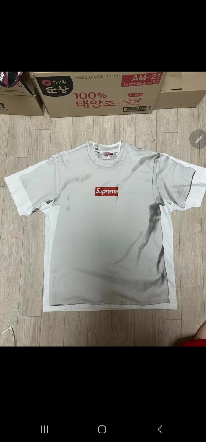 슈프림 x MM6 메종 마르지엘라 박스 로고 티셔츠 상품이미지2