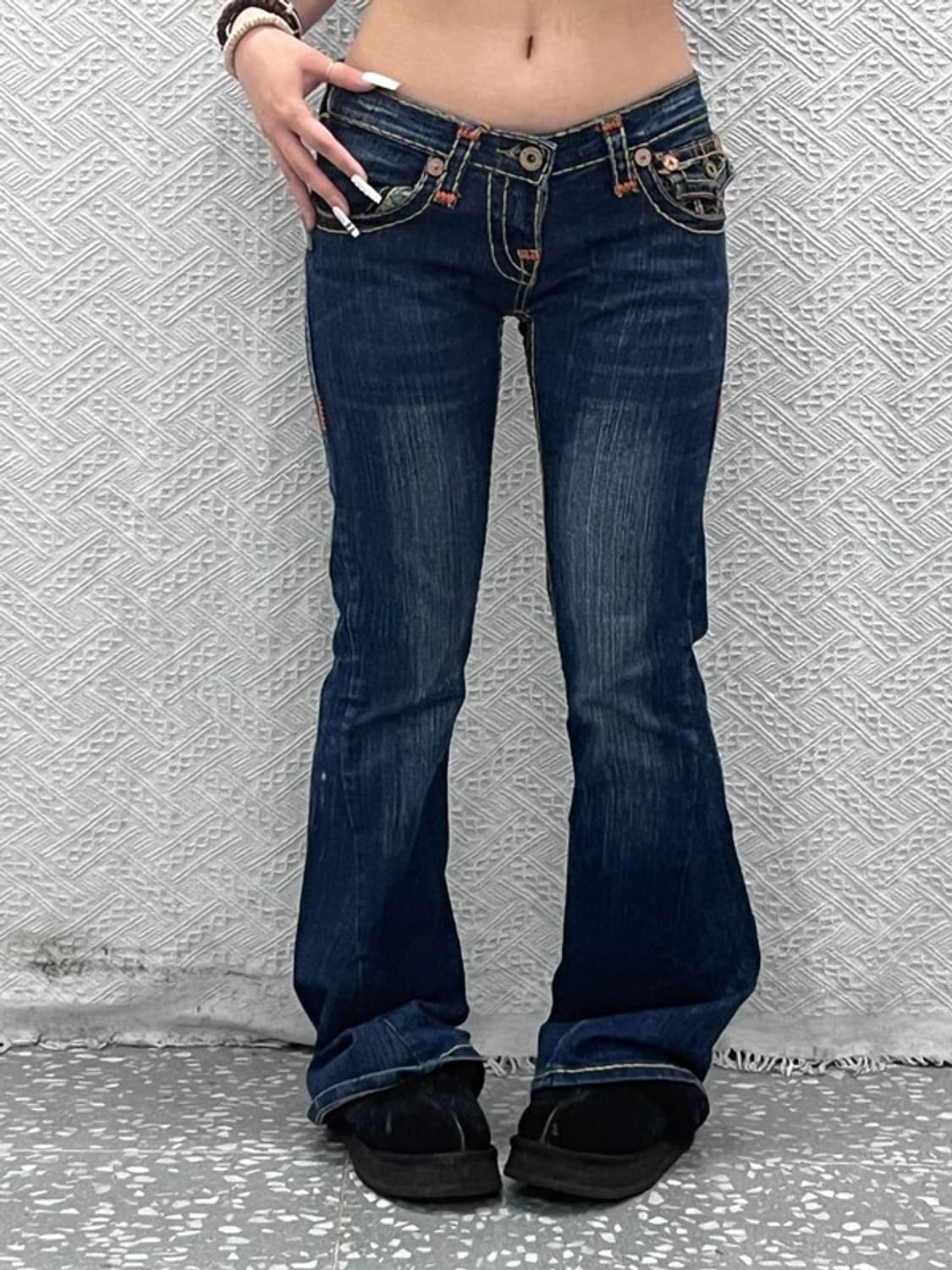 트루릴리전 조이빅티 희귀 Y2K 레트로 데님팬츠 28인치 C11009 상품이미지2